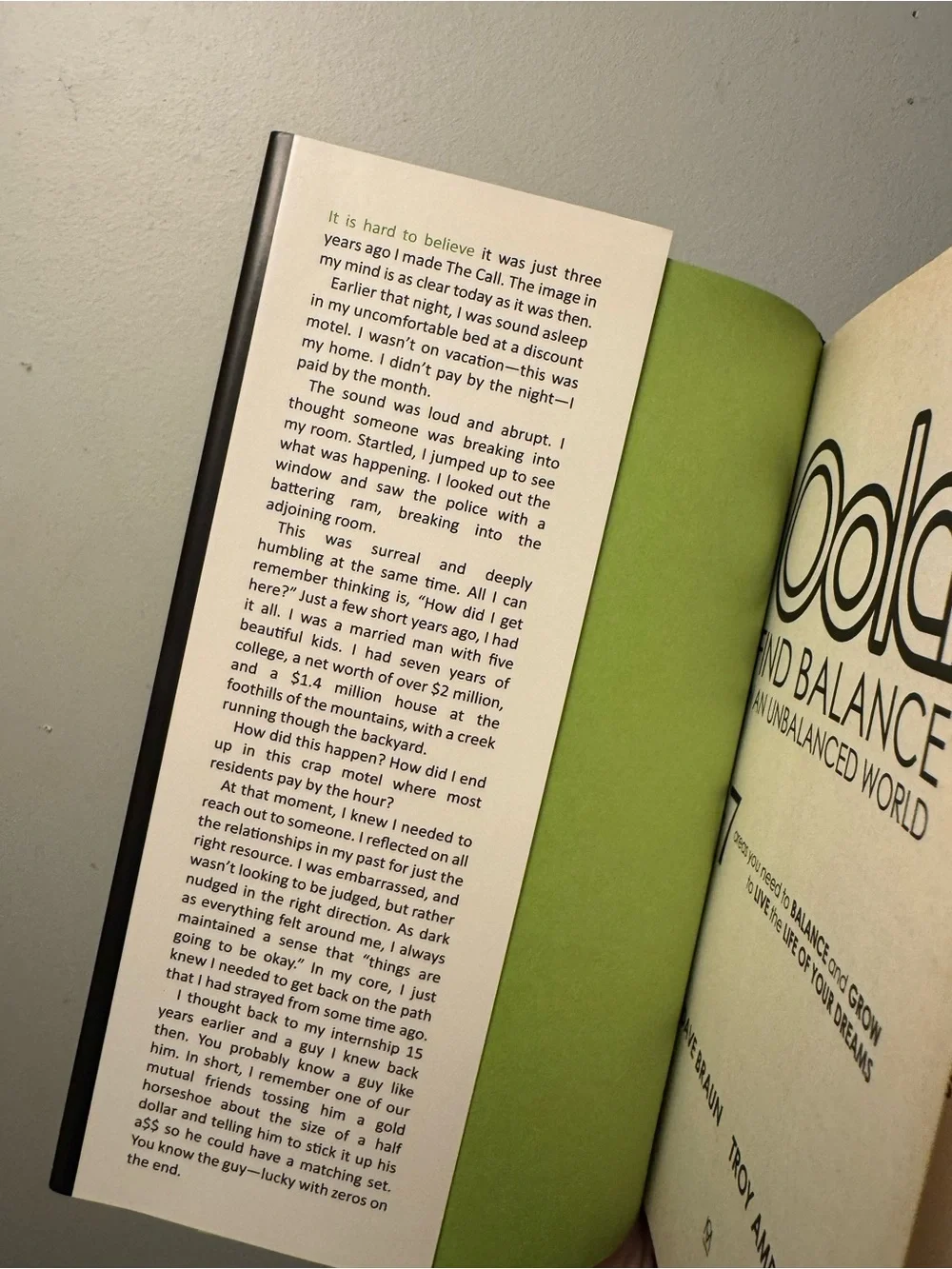 Find Balance — Black and Green Self-Help Book by